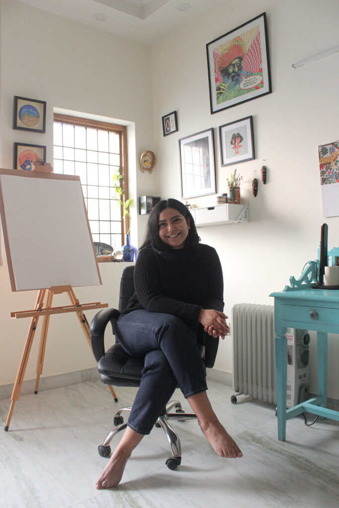 A portrait shot of the artist Shimona Ghosh