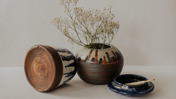 Stoneware Ceramic Homeware & Decor - Ceramic vases and ceramic ashtray