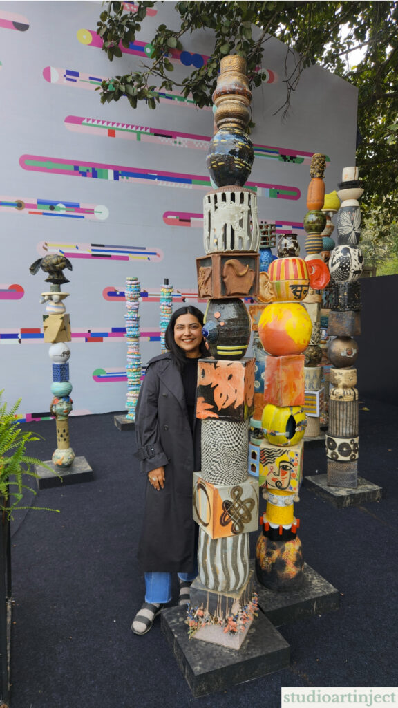 Nazar battu A Ceramic Artwork made by Shimona Ghosh for Clay in Common Project at the Indian Ceramics Triennale x India Art Fair 2024 - Art with the Artist