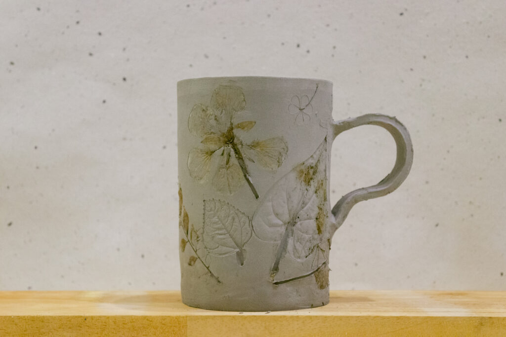 Feb 2025 Delhi In person Pottery Workshop Handmade Floral Clay Mug 2