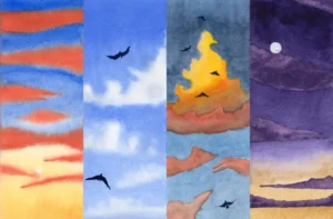 All Skies Paintings together Watercolour Skies Art Workshop Studio Artinject In person Art Class in Delhi e1756969312981