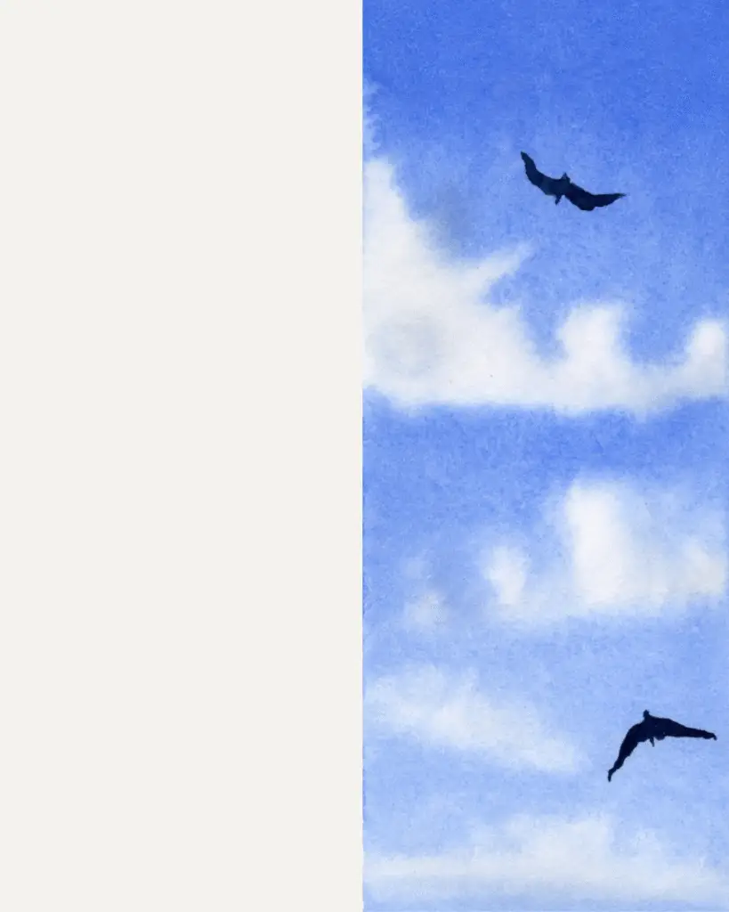 Summer Day Sky Watercolour Painting by Shimona Ghosh Studio Artinject Left